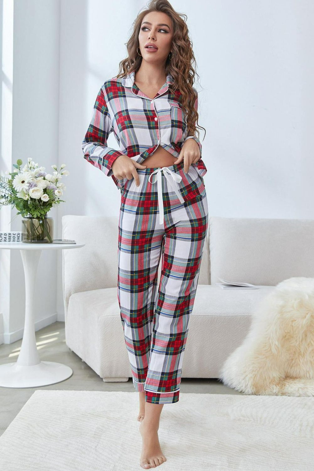 Cute booty lounge plaid set hotsell