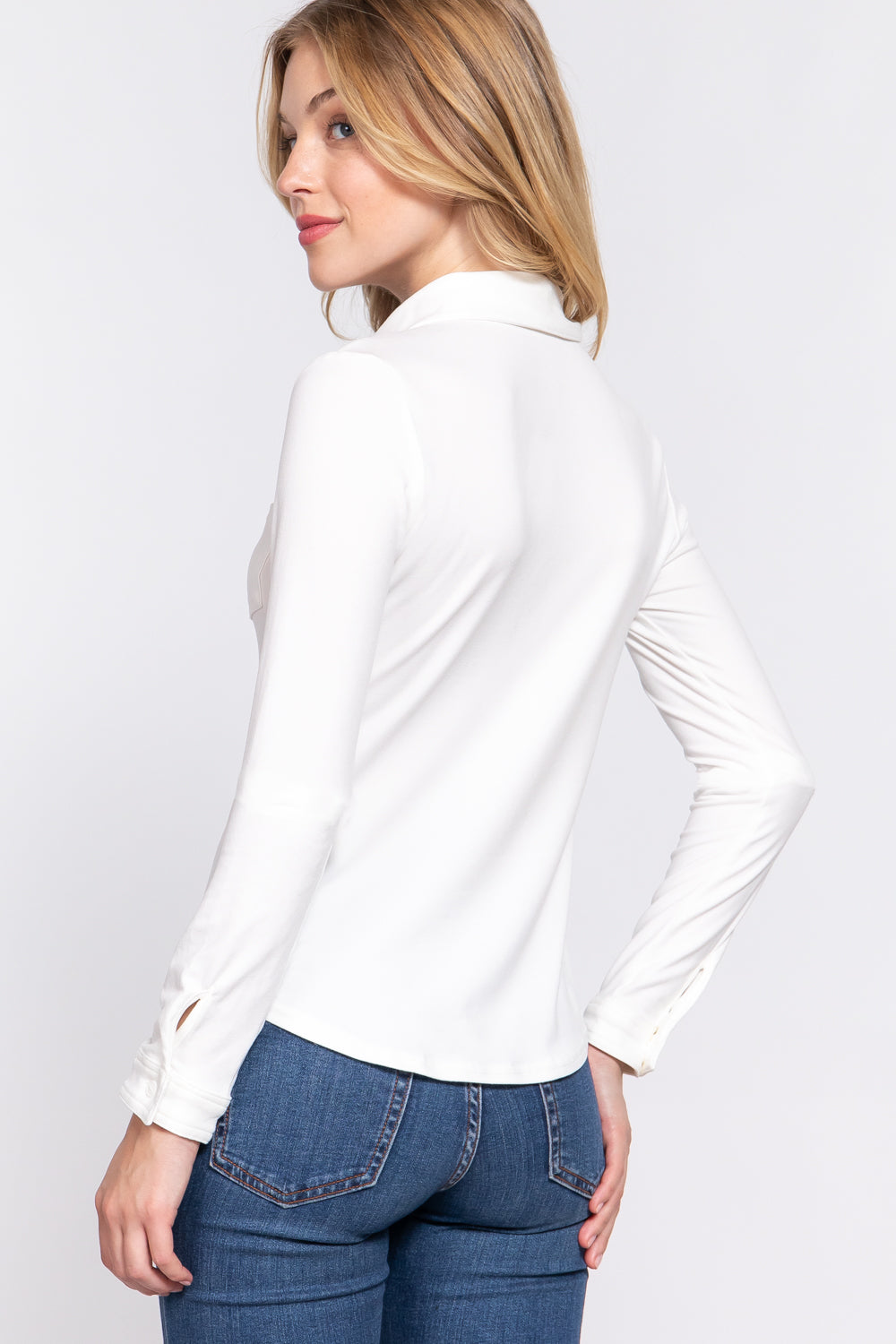 Basic Long Sleeve Pocket Shirt